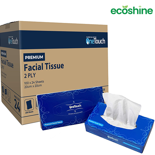 One Touch Premium Facial Tissue White Soft and Ideal for Sensitive Skin (24 boxes of 100 Tissue)