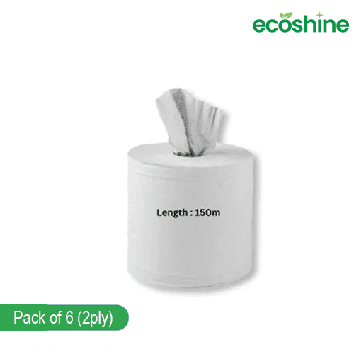 Centrefeed White Rolls 2-Ply 150 Meter (Pack of 6)
