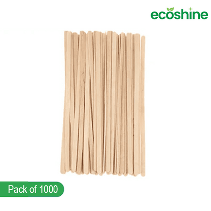 Eco-Friendly Wooden Coffee Stirrers - 190mm x 5mm x 1.3mm, Pack of 1000