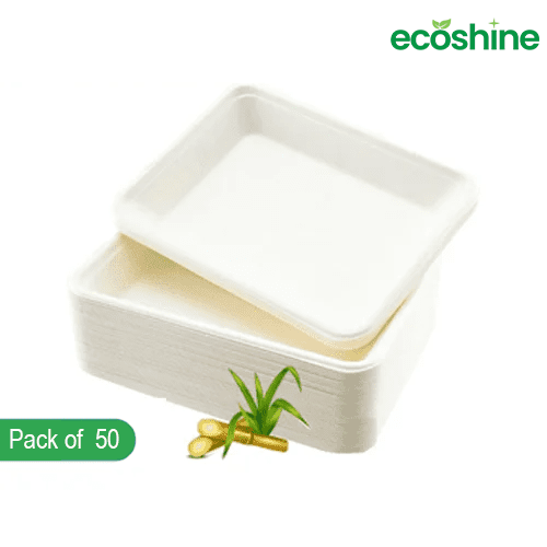 EcoChoice 19cm Compostable Bagasse Chip Trays - Sustainable