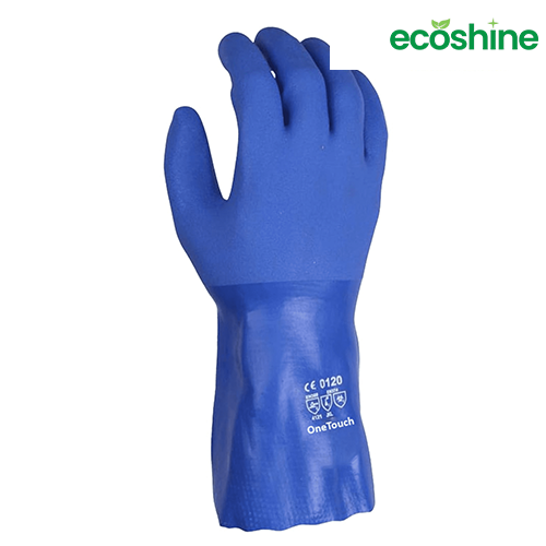 Blue PVC Heavy Duty Gauntlet Gloves (35" Long, Pack of 3)