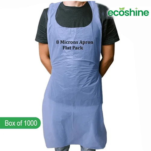 Disposable 8 Microns Blue Aprons Flat Pack Box of 1000  (10x100 per pack)