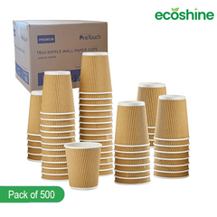 12 oz Kraft Triple Insulated Coffee Cups - No Lids (100-1000)
