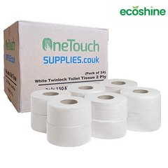 2ply White Twinlock Toilet Tissues (Pack of24)