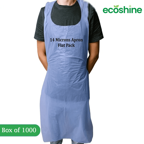 Disposable 14 Microns Blue Aprons Flat Pack Box of 1000 (10x100 per pack)