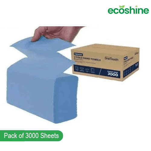 Onetouch Z-Fold/Interfold Towels- 1ply Blue (3000 Sheets)