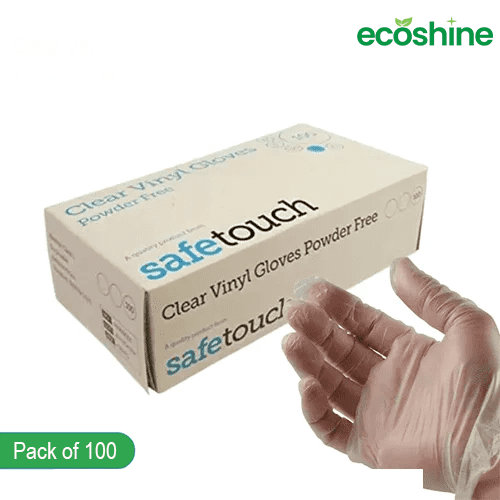 Safetouch Clear Vinyl Gloves – Latex & Powder Free | Pack of 100