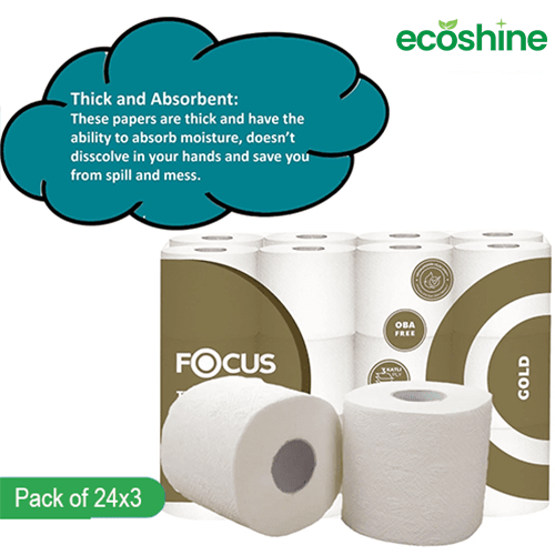 Focus 3Ply Professional Premium Toilet Rolls 72 (24 per pack x3)