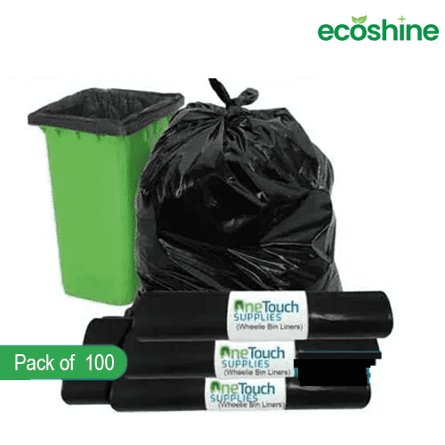 Black Wheelie Bin Liner (Flat Pack 100)
