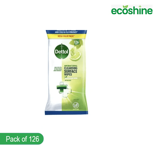 Dettol Antibacterial Surface Cleaning  Lime & Mint Pack Of 126 Wipes