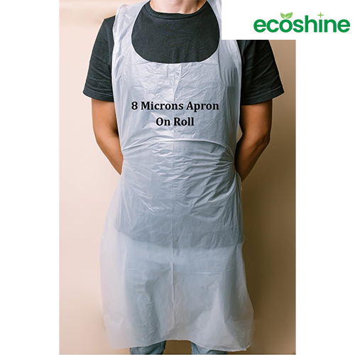 Disposable 8 Microns White Aprons On Roll Box of 1000 (5x 200 per roll)