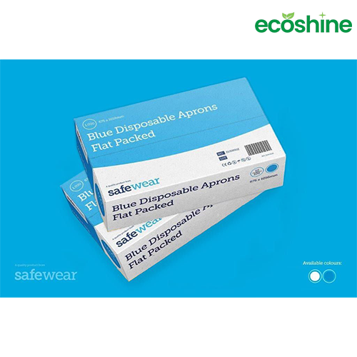 Disposable 8 Microns Blue Aprons Flat Pack Box of 1000  (10x100 per pack)