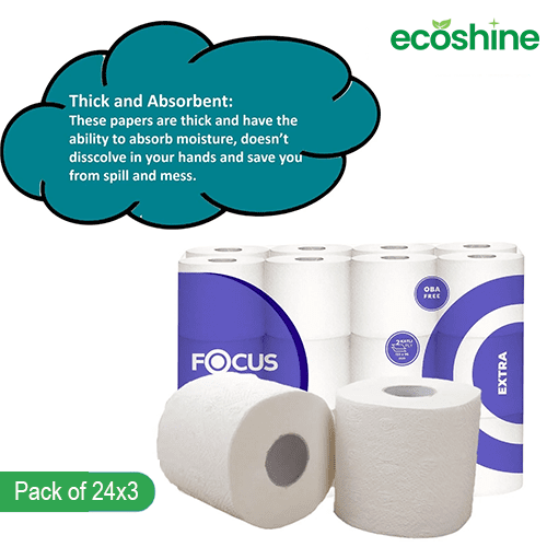 Focus 2 Ply Professional Extra Toilet Rolls 72 (24 per pack x 3)
