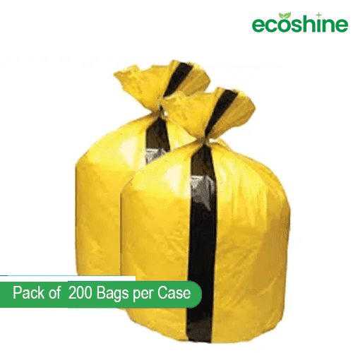 Tiger Stripe Sacks - Yellow Medium Duty with Single Black Stripe | 200 Bags per Case