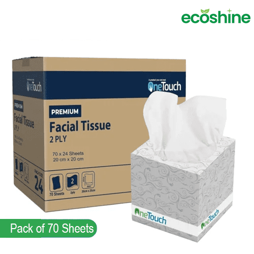 Premium 2-Ply Facial Tissue – 70 Sheets per Box (Case of 24 boxes)