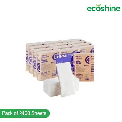 Focus Z Fold Towels, 2-Ply, Soft And Absorbent, 2400 Sheets