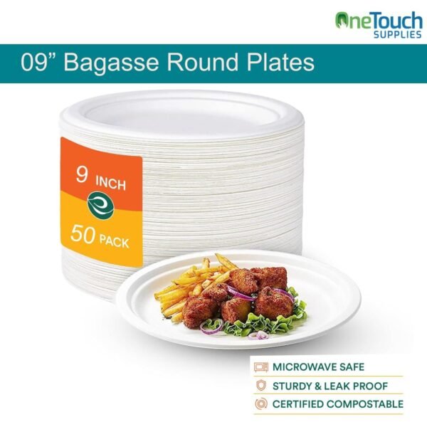 EcoChoice 9'' Bagasse Round Plates