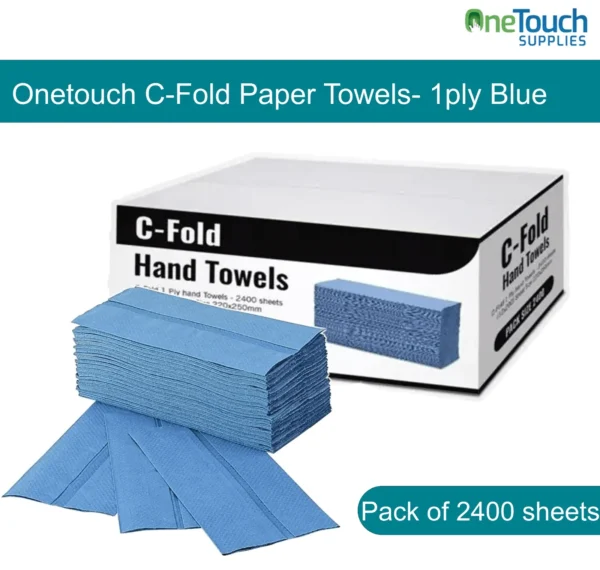 C Fold Paper Towels | 1 Ply Blue 2400 Sheets