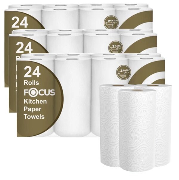 Ultra-Absorbent Kitchen Towels | Focus Premium 24 Roll Pack - Image 2