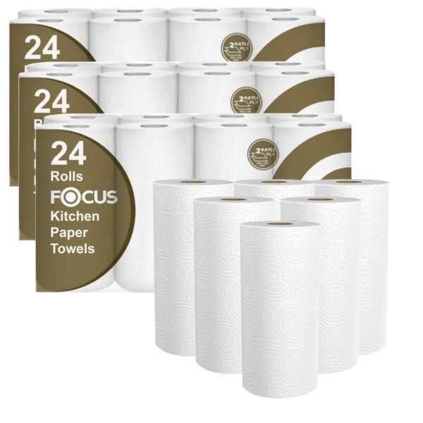 Ultra-Absorbent Kitchen Towels | Focus Premium 24 Roll Pack - Image 6