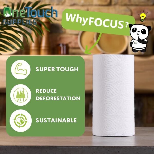 Ultra-Absorbent Kitchen Towels | Focus Premium 24 Roll Pack - Image 9