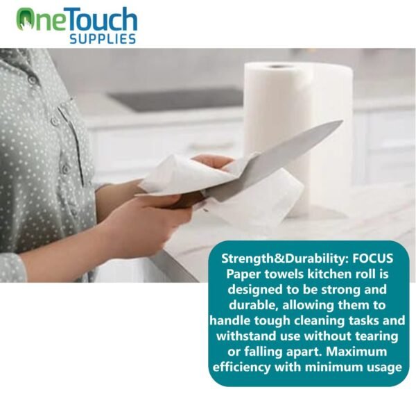 Ultra-Absorbent Kitchen Towels | Focus Premium 24 Roll Pack - Image 4
