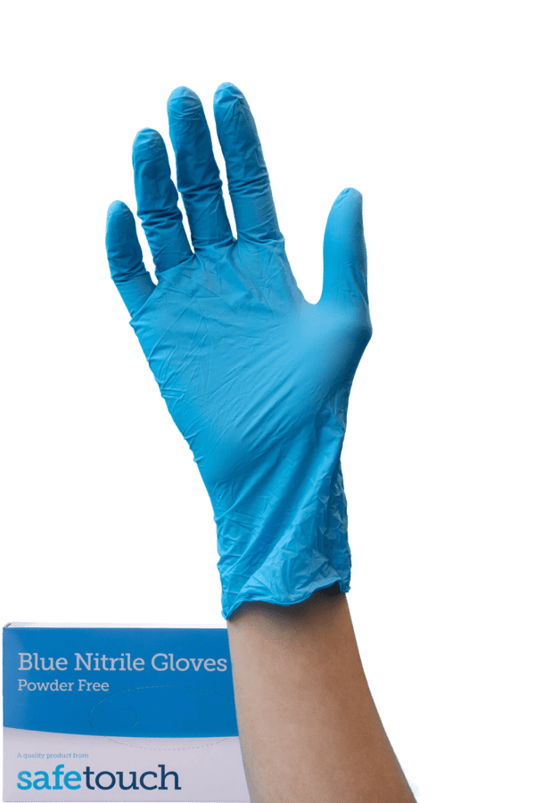 Safetouch Standard Powder Free Blue Nitrile Gloves AQL 1.5 (Pack of 100) - Image 3