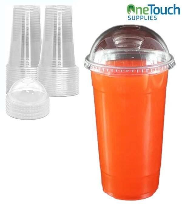 Clear PET Smoothie Cup And Dome Lid 10 & 12oz (1000 cups+lids)