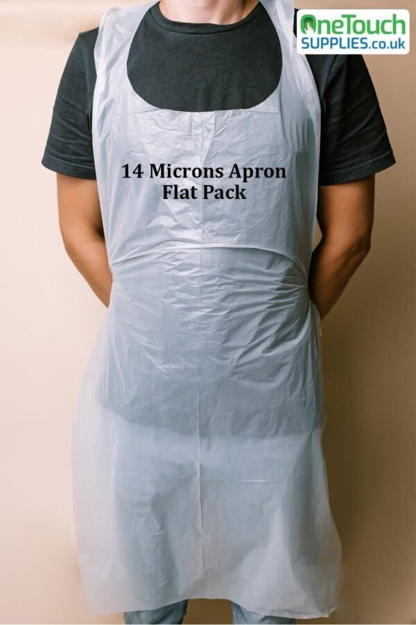 Disposable 14 Microns White Aprons Flat Box of 1000 <span class="small-heading">(10x100 per pack)</span>