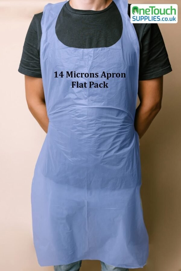 Disposable 14 Microns Blue Aprons Flat Pack Box of 1000 <span class="small-heading">(10x100 per pack)</span>