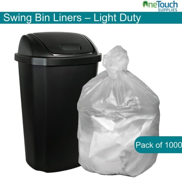 Swing Bin Liners - Light Duty - 1000pcs - (10 X 100) 300 X 550 X 700mm