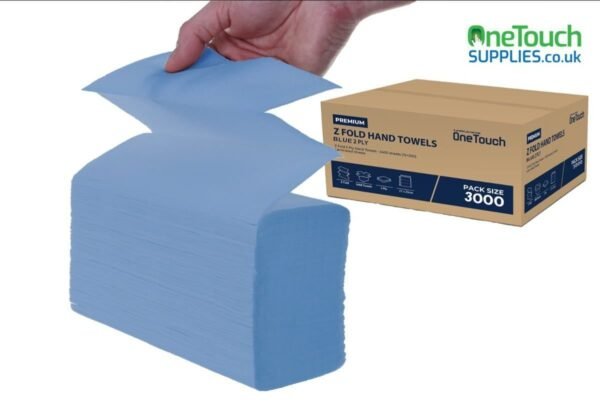 Onetouch Z-Fold/Interfold Towels- 1ply Blue (3000 Sheets)