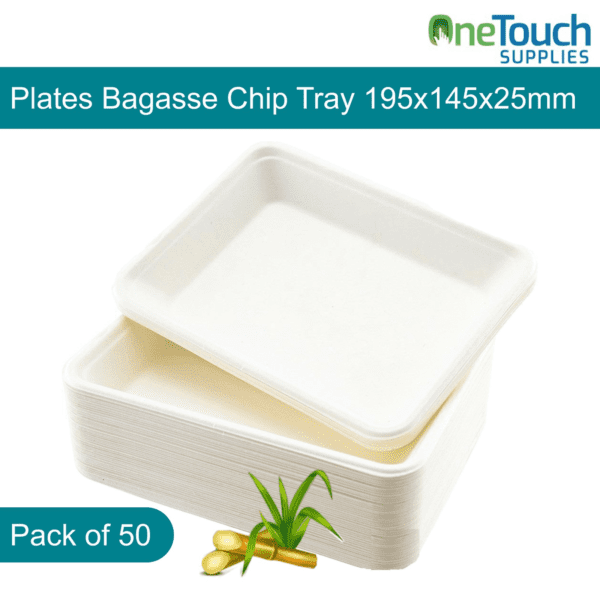 EcoChoice 19cm Compostable Bagasse Chip Trays - Sustainable Tableware
