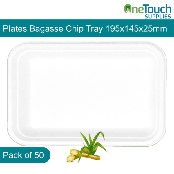 EcoChoice 19cm Compostable Bagasse Chip Trays - Sustainable Tableware - Image 2