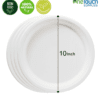 Sugarcane 10″ Round Plate - Eco-Friendly, Compostable, Bagasse Plates (Pack of 50) - Image 2
